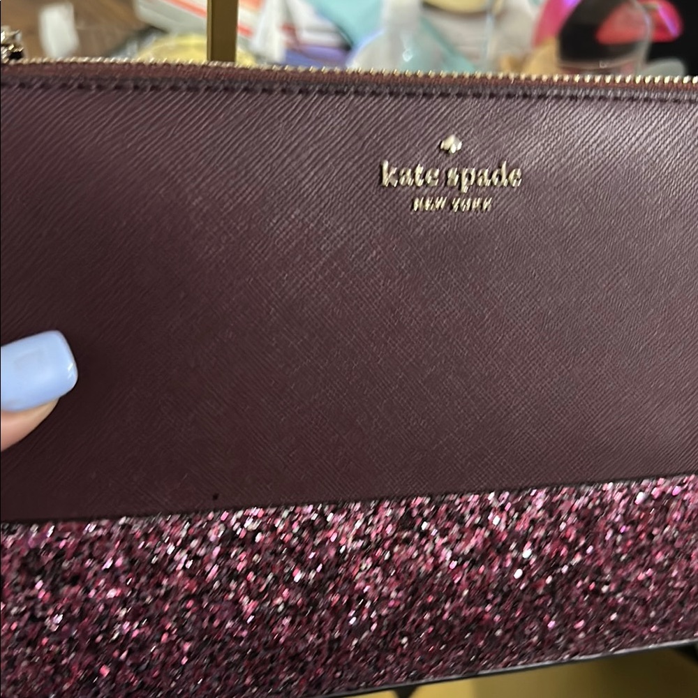 kate spade Burgundy and Pink Glitter Clutch - Picture 4 of 7